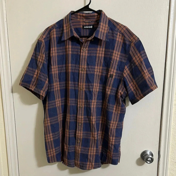 EUC Solaris Short Sleeve Button Down Shirt Plaid - Picture 1 of 4